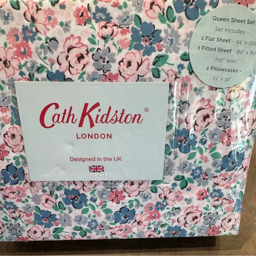 Cath Kidston Clifton Mews Cornflower Bedding-100% cotton, cute comfy sheet set🌸
